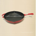 Runde Emaille Gusseisen Skillet mit Griff Dia 31cm